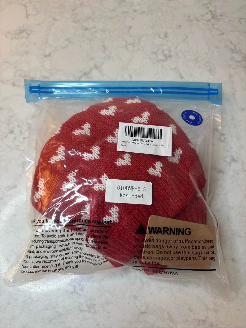 Cozy Red Heart Knit Small Dog Sweater - Pet Apparel NWOT